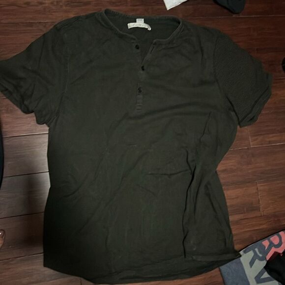 Kenneth Cole - Mens Shirt - XXL - Like New Brown Black Striped Shirt  3 Buttons - Picture 1 of 4